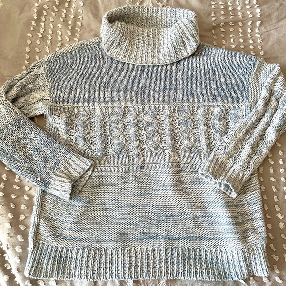 Chaps Sweaters - Light Blue Chaps Turtle Neck Sweater Small